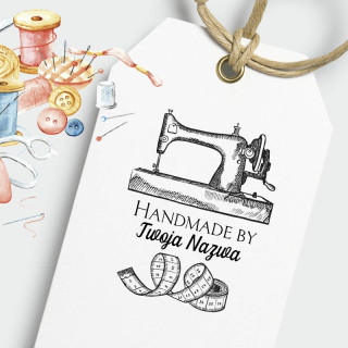 Gotowy wzór z motywem maszyny do szycia dla pracowni krawieckiej handmade