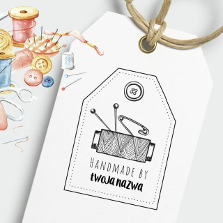 Wzór z motywem szpulki nici handmade