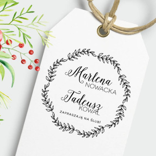 Wianek florystyczny – stempel ślubny, okrągły
