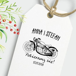 Motor – stempel ślubny, okrągły