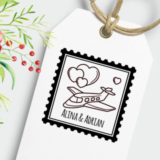 ZNACZEK samolot – stempel ślubny, okrągły