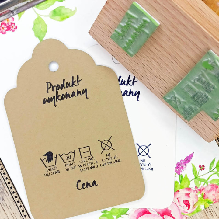 Stempel prostokątny, 6x4 cm, rozmiar do metek/zawieszek
